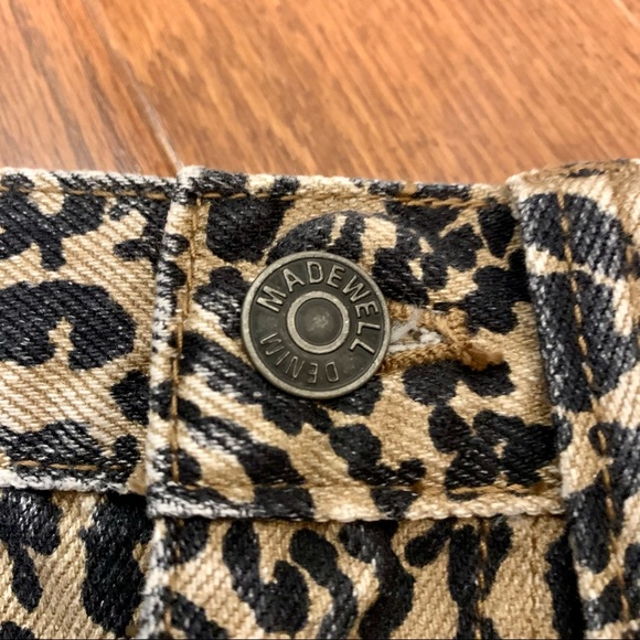 Madewell Rigid Denim A-Line Mini Skirt in Leopard size 25 - Picture 7 of 11